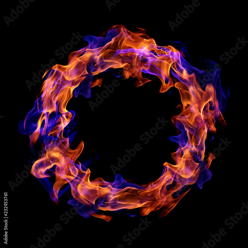 Fire ring on black background