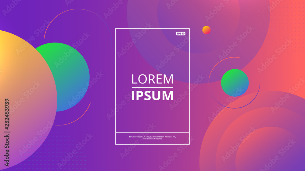 Abstract composition, colored circles. Dynamic shapes composition.Business brochure title sheet, tangled backdrop surface, creative web icon, figure intersection points form.