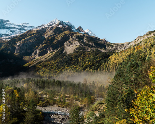 Beautiful autumn morning near Gavarnie  Pyrenees National Park  France