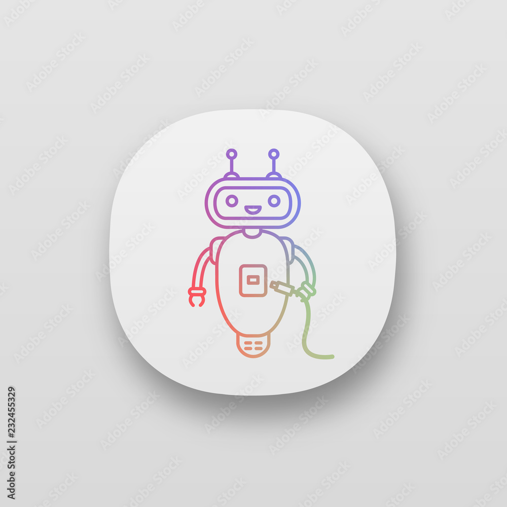 Chatbot with USB cable app icon Chatbot with USB cable app icon