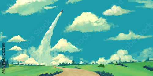 Принти на полотні A Bright Day for Missile Launch