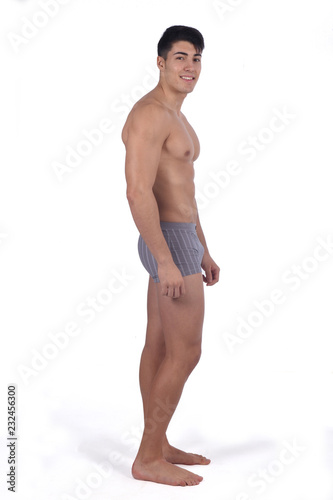 фотографія full portrait of naked man on white