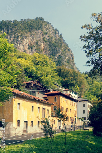 Wallpaper Mural Beluno, Italy August 7, 2018: Perarollo di Cadore mountain village. Houses on the mountains. Torontodigital.ca
