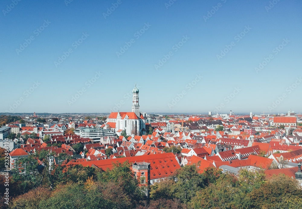 Augsburg aerial cityscape