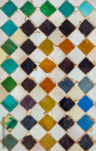Ceramic tiles at Alhambra Palace, Granada, Spain