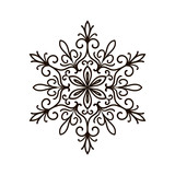 Vector illustration of a snowflake isolated on white