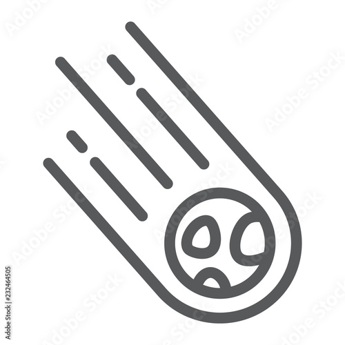 Asteroid line icon, space and meteor, meteorite sign, vector graphics, a linear pattern on a white background.