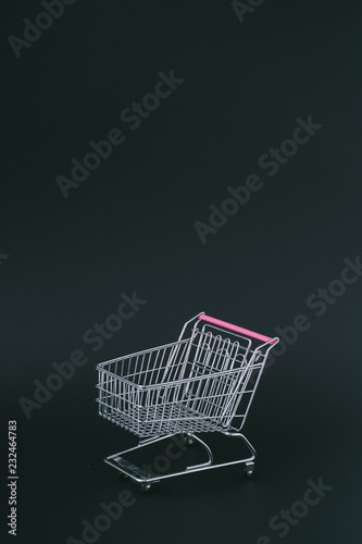 Creative shopping background concept. Sale idea with copy space. Black friday minimal.