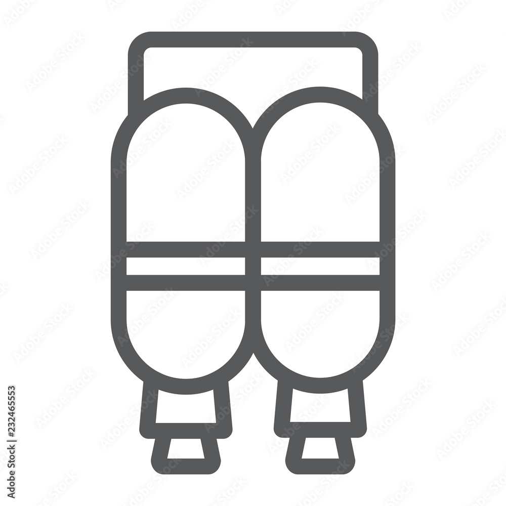 Jetpack line icon, astronomy and technology, space transport sign, vector graphics, a linear pattern on a white background. Jetpack line icon, astronomy and technology, space transport sign, vector graphics, a linear pattern on a white background.