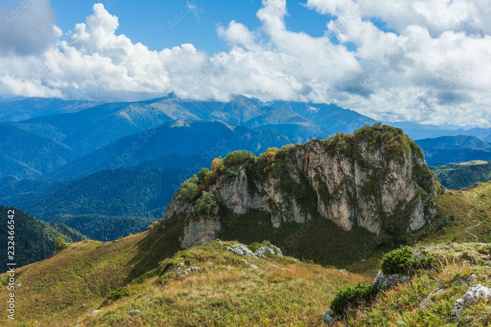 Fototapeta premium Mountains Plateau Lagonaki of Adygea. Russian Caucasus.