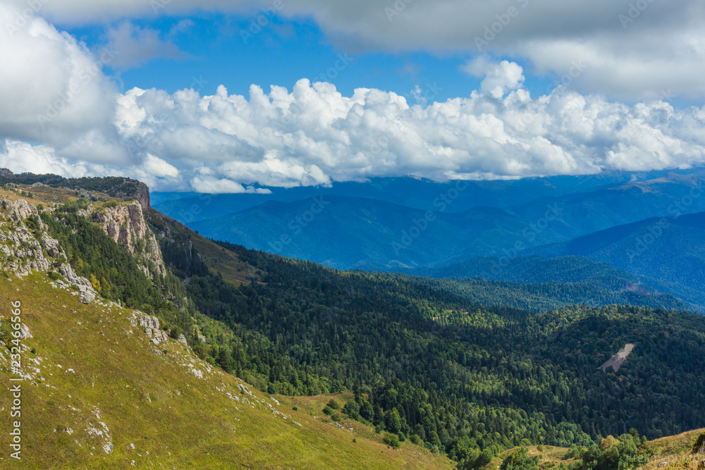 Mountains Plateau Lagonaki of Adygea. Russian Caucasus.