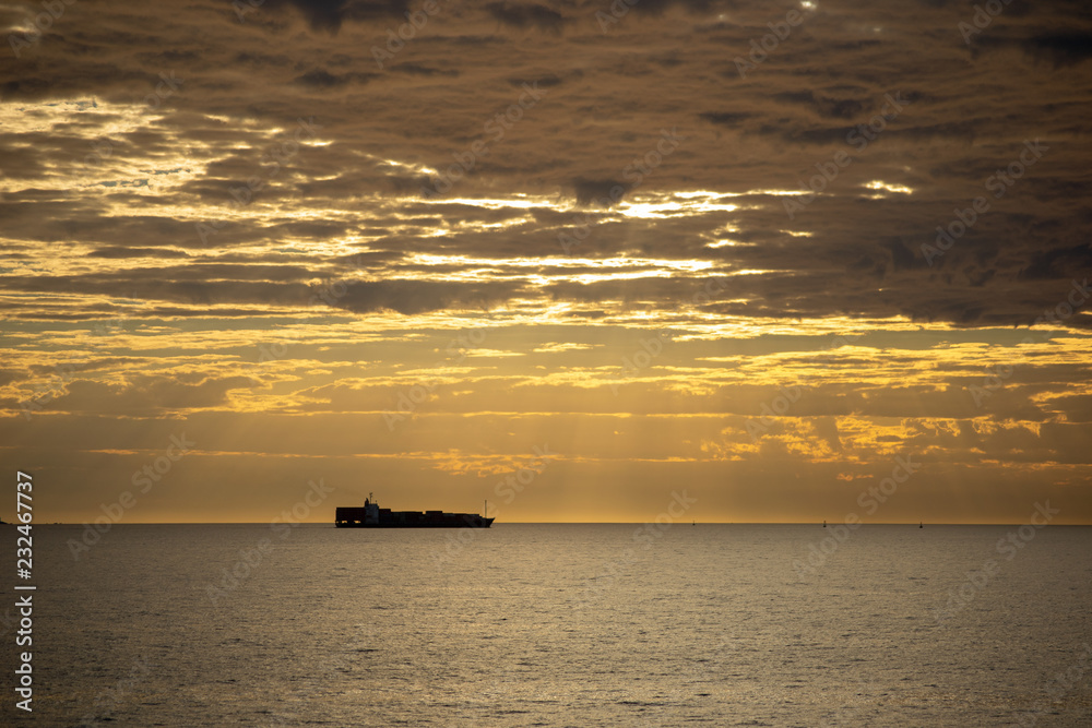 Sunset landscape of the beach