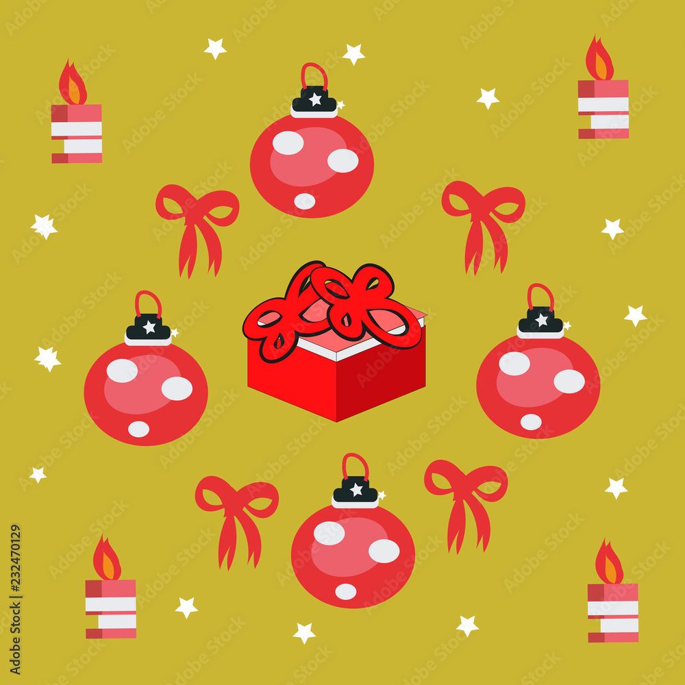 Red gift box with ribbon and bow.
