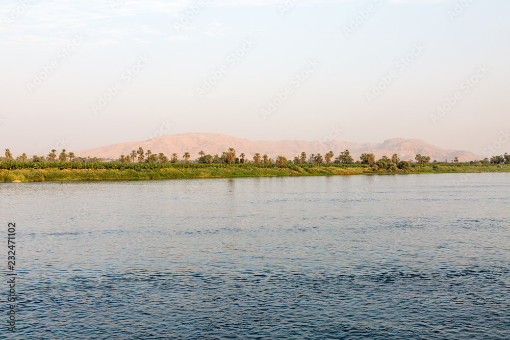 With a ship on the river Nile