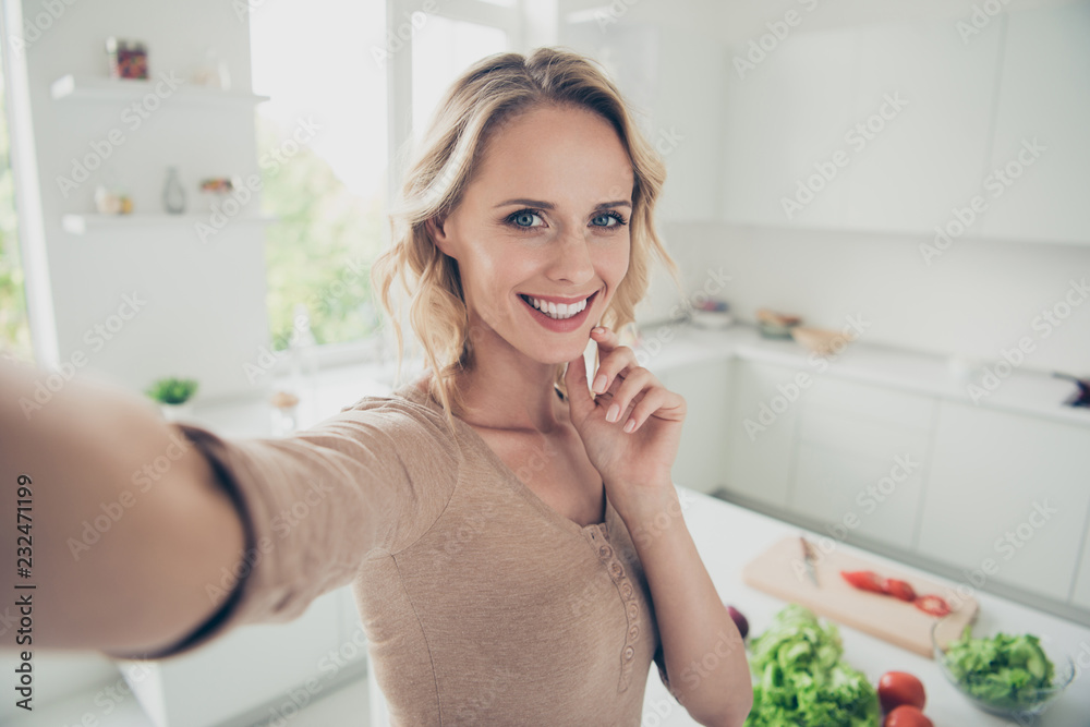 Adorable cute nice good-looking curly wavy lady in casual wear m Adorable cute nice good-looking curly wavy lady in casual wear m