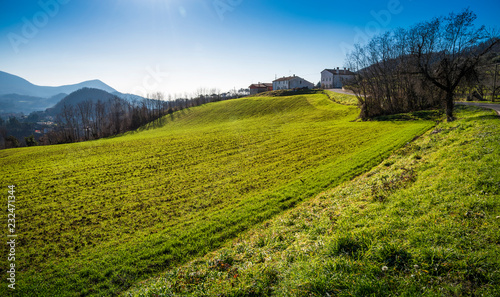 Paesaggio invernale sui Colli Euganei in Italia