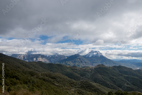 landscape of mountains and blue sky