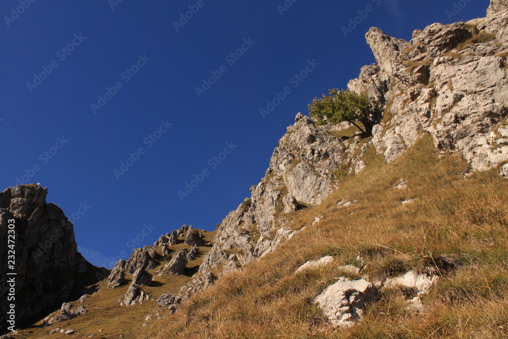 Schroffe Felswand am Monte Grona (Luganer Alpen)