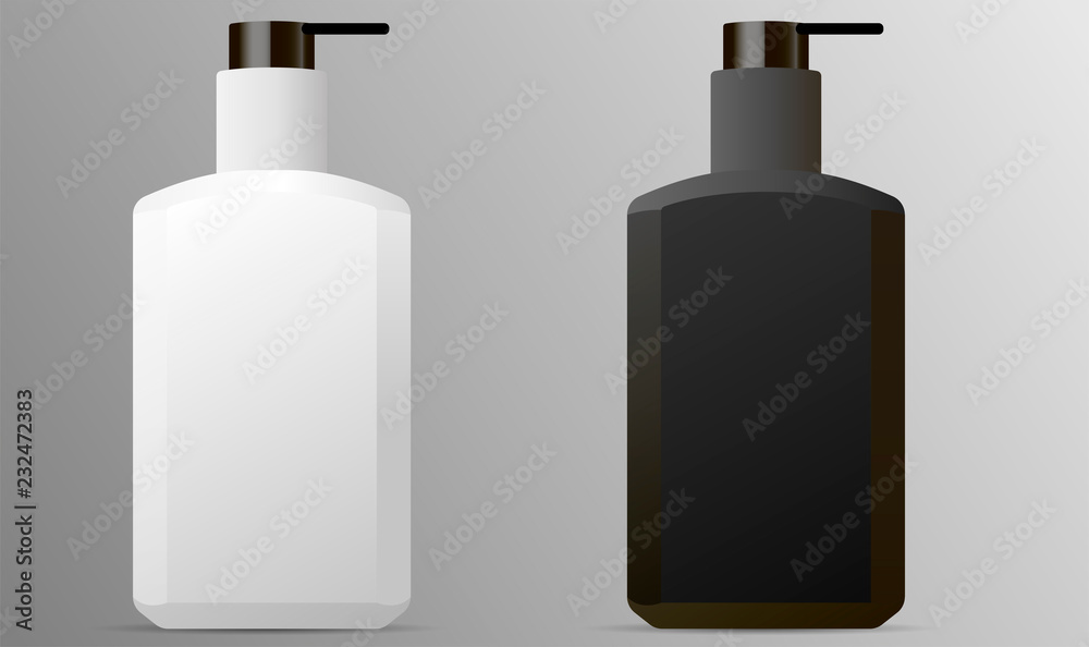 Men cosmetics bottle set. Pump dispenser packaging for liquid gel, soap, lotion and other skin and face care products. 3d illustration design. Men cosmetics bottle set. Pump dispenser packaging for liquid gel, soap, lotion and other skin and face care products. 3d illustration design.