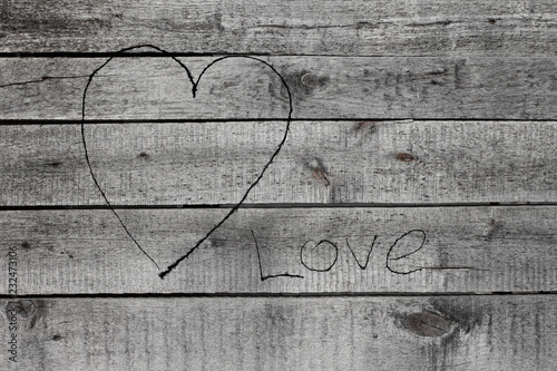Bild auf Leinwand wood carving, declaration of love