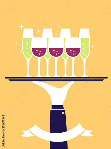 Hand Waiter Serving Cocktai...