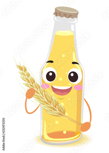 Mascot Beer Barley Illustra...