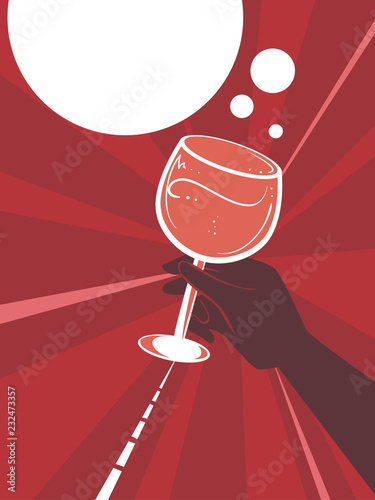 Hand Wine Glass Illustration