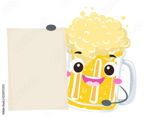 Mascot Beer Mug Board Illus...