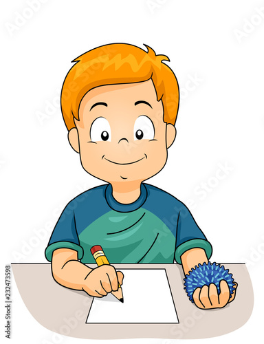 Kid Boy Class Fidget Toy Illustration