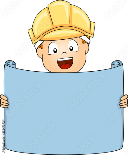 Kid Boy Engineer Illustration