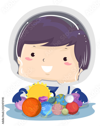 Kid Boy Toys Planet Illustr...