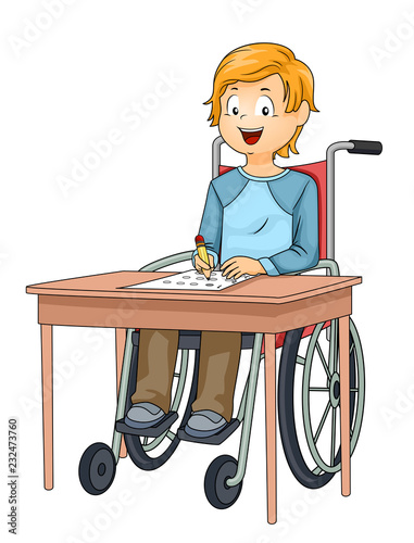 Kid Boy Wheelchair Exam Ill...
