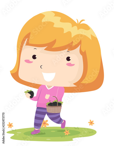 Kid Girl Black Berry Basket...