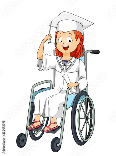 Kid Girl Wheelchair Graduat...