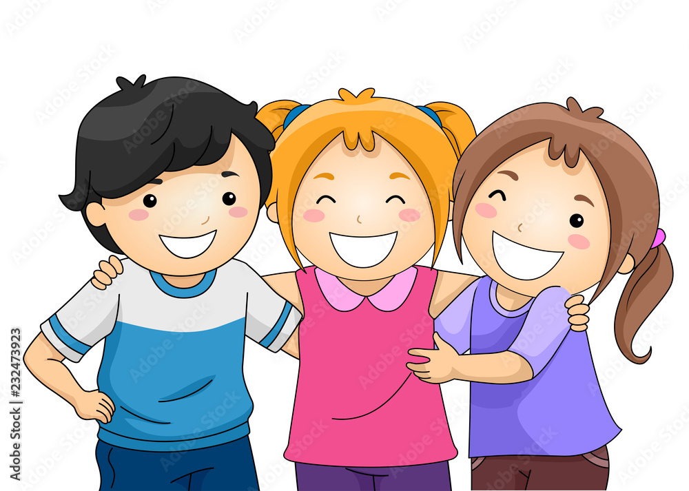 Kids Best Friends Illustration Stock Vector | Adobe Stock Kids Best Friends Illustration Stock Vector | Adobe Stock