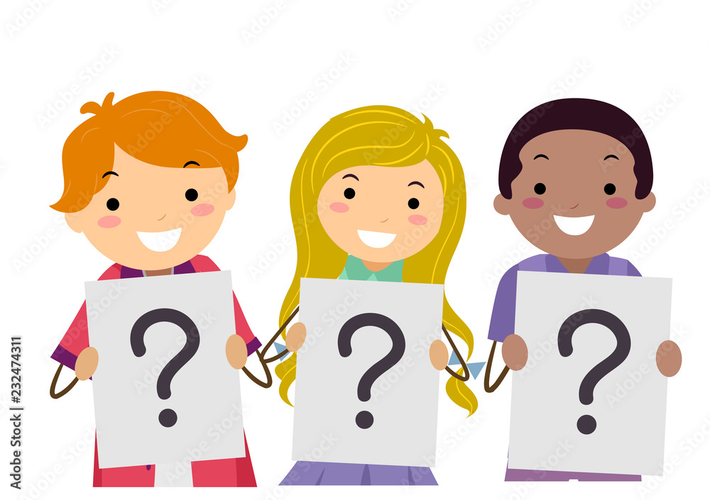 Stickman Teens Board Question Marks Illustration Stickman Teens Board Question Marks Illustration