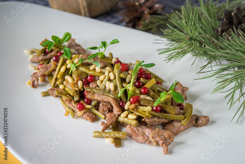 beef salad with fern and pine nuts