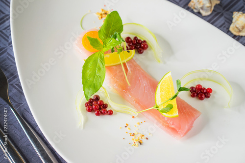 salted trout with herbs and spices