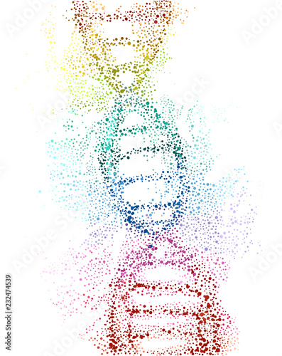 Pointillism DNA Illustration