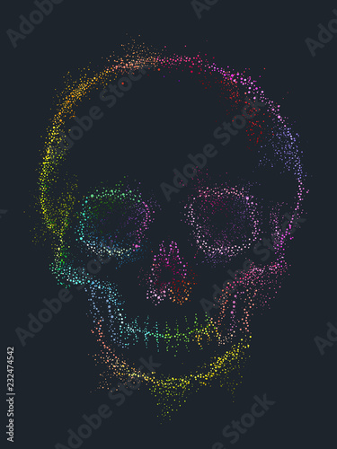 Pointillism Rainbow Skull I...