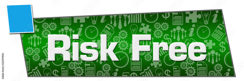 Risk Free Green Blue Business Symbols Texture Horizontal Stock