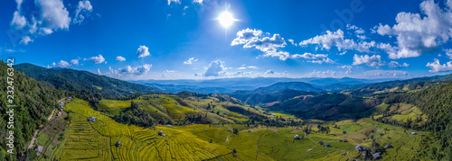 Panorama rice terrace in Chiang Mai  Thailand