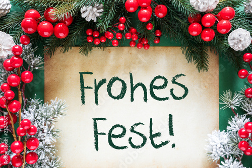 Christmas Decoration, Frohes Fest Means Merry Christmas