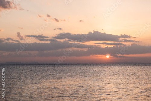 Sunset over Nicaragua lake 