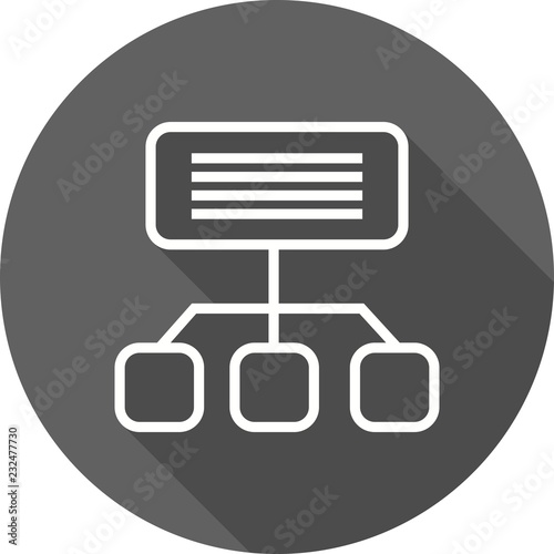 Sitemap Web Line Circle Shadowed Icon