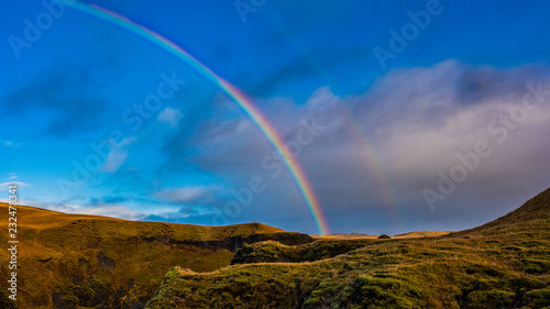Double rainbow, landscape