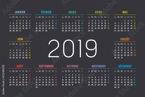 Calendrier Agenda 2019
