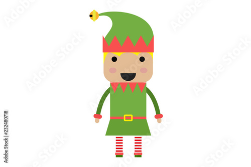 Felicitación de navidad con duende de Papa Noel.