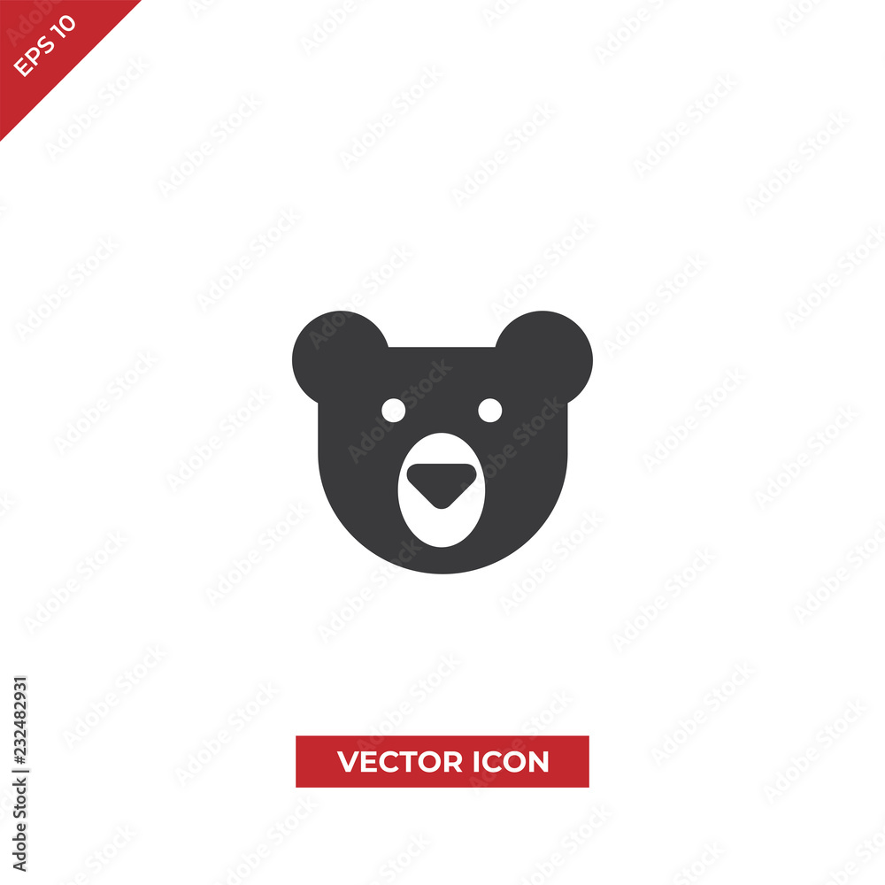 Bear head vector icon Bear head vector icon