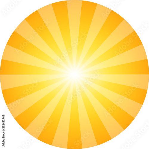 Sun background in circle shape